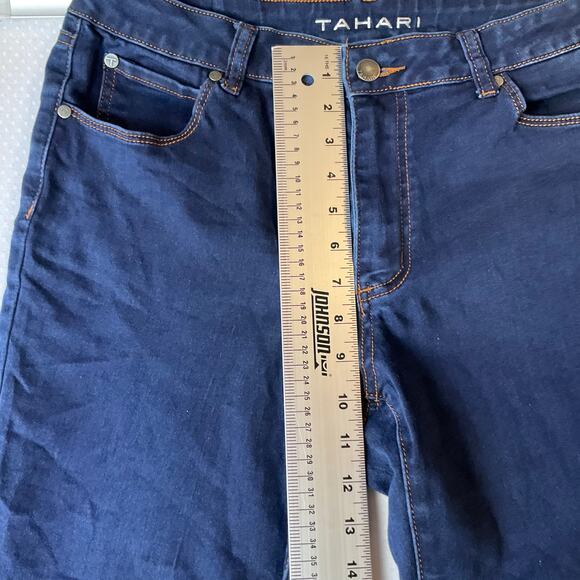 Tahari Women Skinny Jeans size 10 / 30 Navy Blue Mid Rise Stretch - Picture 6 of 12